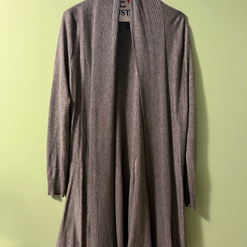 White House Black Market Heather Gray Knit Cardigan Size S